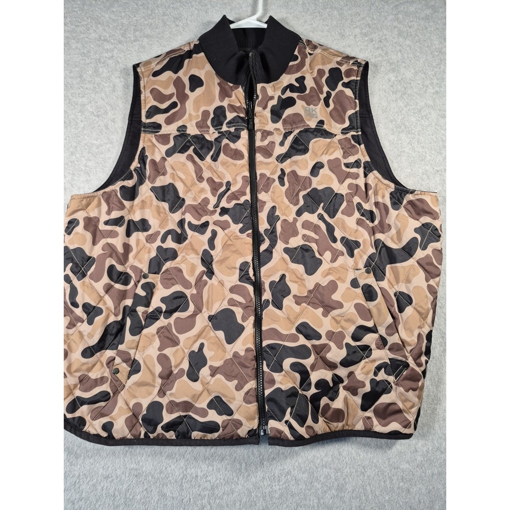 Alaskan Hard Gear Duluth Trading Camo Black Reversible Puffer Vest XL